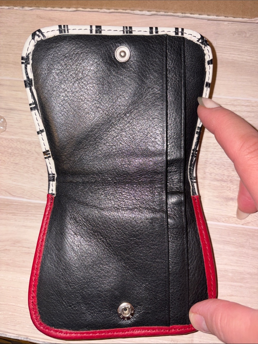 Brighton White & Black Plaid Coin Purse with Red Heart - Picture 7 of 11